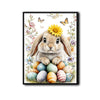 Lop Ear Rabbit Sunflower Pastel Easter Eggs Butterfly Floral Canvas Wall Art
