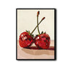 Valentine Disco Strawberry Canvas Wall Art, Retro Funky Red Disco Berry Framed Canvas Print, Romantic Trendy Kitchen Bedroom Aesthetic Wall Decor