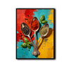 Colorful Herb & Spice Spoon Kitchen Wall Decor Canvas Print