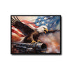 Bald Eagle American Flag Art Canvas Wall Art, Eagle Perched on Cannon Patriotic USA Canvas Print, Military Veteran Man Cave Wall Decor