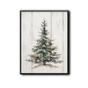 Rustic Christmas Tree Framed Wall Art Wooden Plank Farmhouse Print