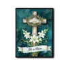 He Is Risen Cross Lily Canvas Wall Art