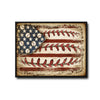 Retro Distressed American Baseball Flag Canvas Wall Art, Patriotic Baseball US Flag Canvas Painting for Sports Room Decor