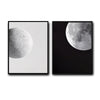 Set of 2 Black and White Moon Canvas Wall Art Minimalist Lunar Phase Planet Framed Wall Decor Living Room Bedroom