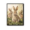 Three Bunnies Meadow Canvas Wall Art