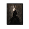 Elegant Victorian Bunny Lady Gothic Canvas Print Dark Moody Wall Art Halloween Gothic Bedroom Decor