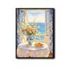 Mediterranean Ocean Window Still Life Canvas Wall Art Floral Quote Summer Home Decor