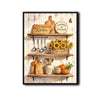 Rustic Sunflower Kitchen Shelf Wall Decor Canvas Print