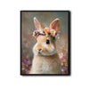 Flower Crown Rabbit Vertical Canvas Wall Art
