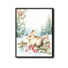 Winter Bunny Rabbit Framed Wall Art Watercolor Christmas Forest Print