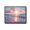 Dreamy Glitter Pink Beach Canvas, Magical Pastel Coastal Seascape Wall Decor