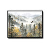 Soaring Eagle Misty Mountain Forest Canvas Wall Art Rustic Cabin Horizontal Decor