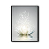 Glowing White Lotus Canvas Wall Art, Sparkling Star Water Lily Print, Minimalist Zen Floral Vertical Wall Decor for Bedroom Spa Yoga Room