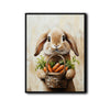 Bunny Carrot Basket Canvas Print