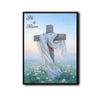 He Is Risen Wooden Cross White Cloth Easter Canvas Wall Art