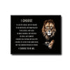 Modern Inspirational Wall Decor, Majestic Lion With Positive Quote I Choose To Be Me, Black Dark Background Motivational Affirmation Horizontal Canvas Artwork For Office & Home