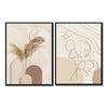 2PC Framed Neutral Abstract Wall Art