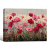 Vibrant Poppy Field Framed Wall Art, Impressionist Floral Canvas Print