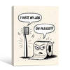 Whimsical Bathroom Humor Poster, Toothbrush And Toilet Paper Comic Print, Funny Sarcastic Wall Art For Powder Room