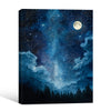 Milky Way Starry Night Sky Canvas Wall Art Watercolor Celestial Home Decor