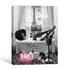 Black Woman Luxury Paris Bathroom Wall Art, Believe In Yourself Afro Lady Eiffel Tower Pink Accent Canvas Decor
