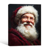Vintage Santa Portrait Framed Wall Art Oil Painting Christmas Print