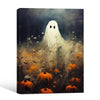 Vintage Ghost Pumpkin Field Halloween Framed Wall Art Print