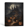 Haunted Castle Full Moon Jack‑O‑Lantern Halloween Framed Wall Art Print