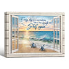 Coastal Sea Turtle "Every Day Is A New Beginning" Window View Wall Art