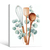 Watercolor Whisk Spoon Spatula Eucalyptus Framed Wall Art Print