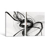 Set of 2 Black Ink Flow Abstract Canvas Wall Art Minimalist Translucent Ribbon Line Framed Wall Decor Living Room Bedroom