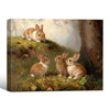 Woodland Forest Baby Rabbits Canvas Wall Art