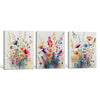 Set of 3 Colorful Watercolor Wildflower Framed Wall Art Botanical Floral Prints