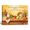 Bless The Food Before Us Amen Canvas Wall Art, Rustic Kitchen Bible Quote Print