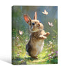Bunny Butterflies Wildflower Canvas Print
