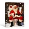 Funny Santa On Toilet Snow Scene Framed Wall Art Christmas Bathroom Decoration