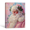 Pink Santa Claus Holly Berry Framed Wall Art Christmas Decoration