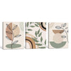 Set of 3 Boho Abstract Leaf Geometric Rainbow Sage Green Framed Wall Art Prints