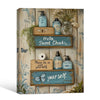 Hello Sweet Cheeks Butterfly Floral Rustic Funny Bathroom Framed Wall Art