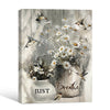 Just Breathe Hummingbird White Daisy Rustic Framed Wall Art