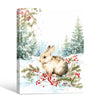 Winter Bunny Framed Wall Art Watercolor Snow Forest Rabbit Christmas Farmhouse Print