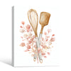 Watercolor Baking Utensils Pink Eucalyptus Framed Wall Art Print