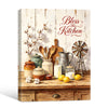 Rustic Bless This Kitchen Country Wall Decor Canvas Print