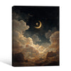 Antique Crescent Moon Starry Sky Canvas Wall Art Celestial Home Decor