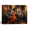 Retro Jazz Band Canvas Print, Black Female Bassist Harlem Night Club Music Wall Art