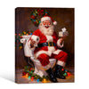Funny Santa On Toilet Framed Wall Art Christmas Bathroom Decoration