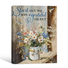 Rustic Motivational Wall Decor, Wild Daisies Wildflowers Bucket Hummingbird “Start Each Day With A Grateful Heart” Canvas Art, Vertical Country Farmhouse Religious Floral Artwork