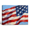Textured Oil Painting American Flag Canvas Wall Art, Waving USA Flag Impasto Patriotic Farmhouse Canvas Print