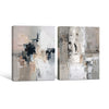 2 Piece Modern Muted Tone Urban Block Abstract Canvas Prints Thick Texture Contemporary Neutral Cityscape Wall Art