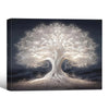 Mystical Glowing Tree of Life Canvas Print, Luminous White Ancient Fantasy Tree Wall Art